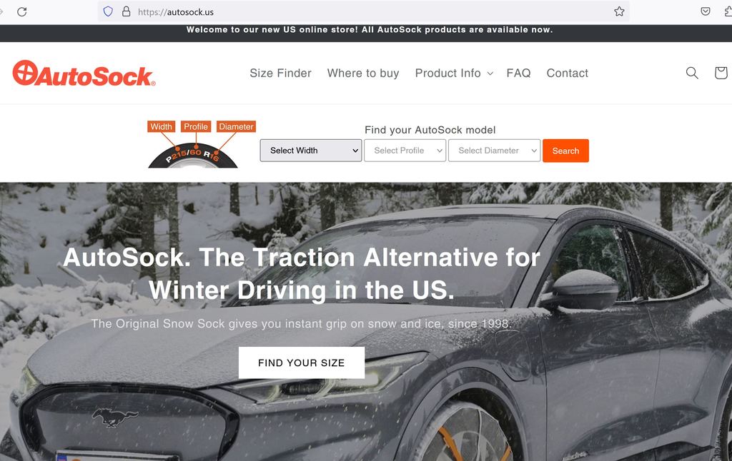 Attention USA: New Online Store available at autosock.us