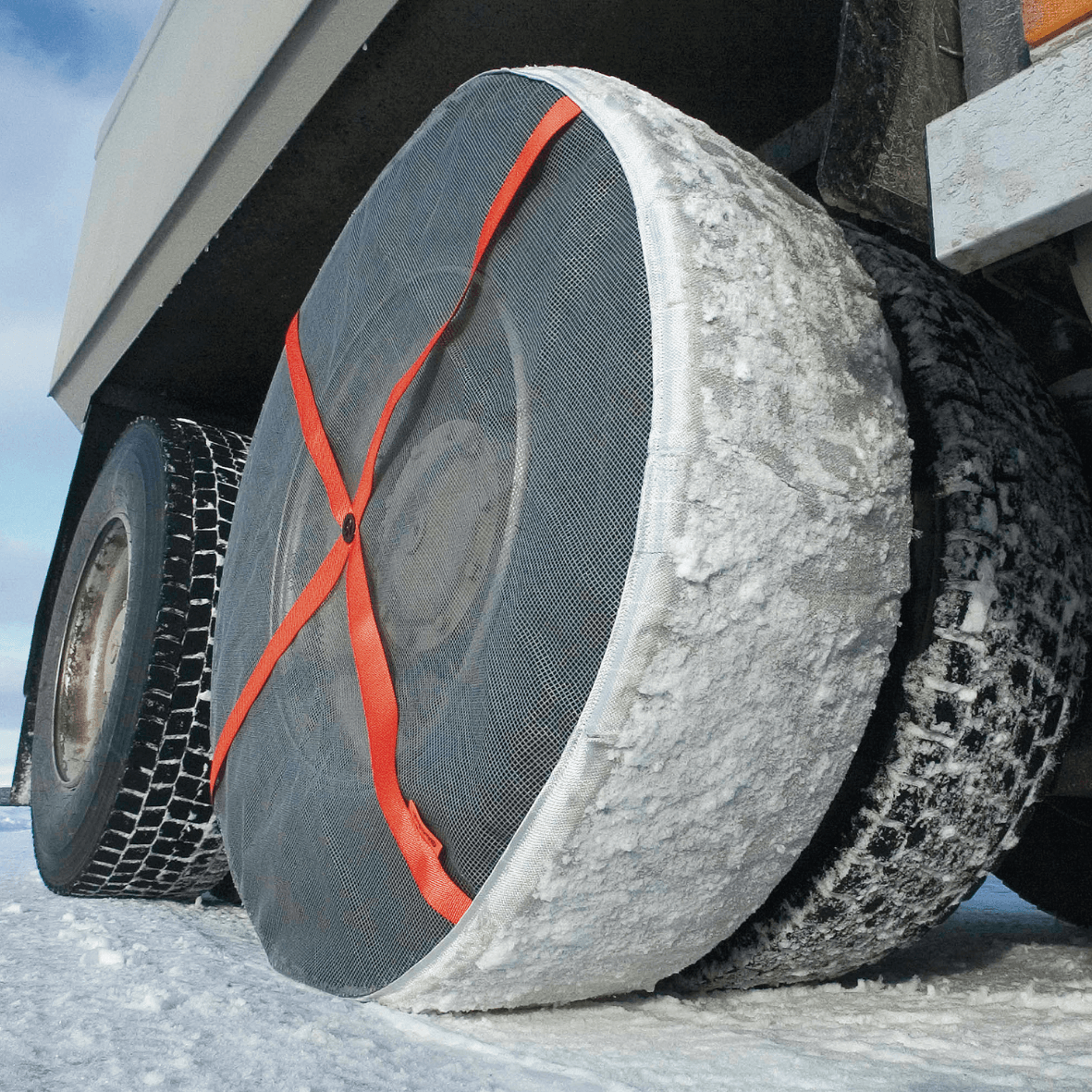 AutoSock for trucks AL mounted on rear wheels