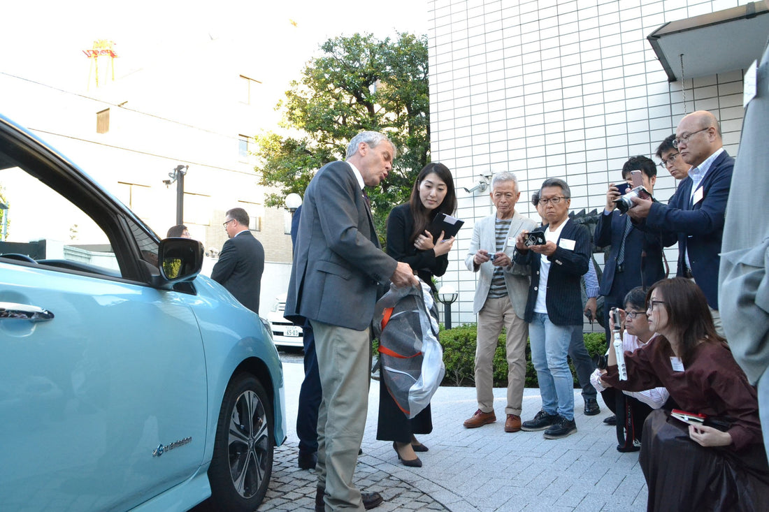 Bård Løtveit presents AutoSock in front of press and media in Tokyo