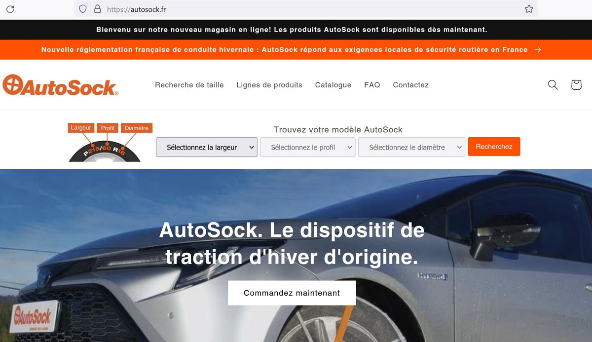 Attention France: New French Online Store available at autosock.fr