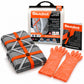 AutoSock model HP850 includes two snow socks, a pair of gloves, an instruction manual and the product packaging