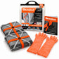 AutoSock model HP860 includes two snow socks, a pair of gloves, an instruction manual and the product packaging