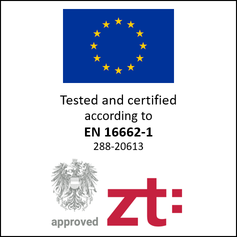 Logo AutoSock is tested and certified by European Standard EN16662-1
