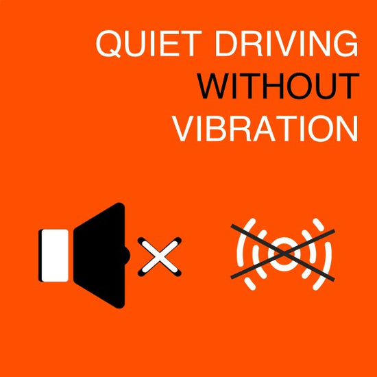 Graphic showing advantage of AutoSock: Quiet driving without any vibration