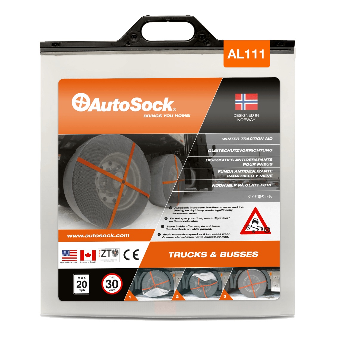 Product Packaging of AutoSock AL 111 AL111 for trucks (front view)